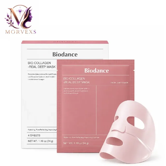 ماسک ورقهای کلاژن بایودنس Bio Collagen Real Deep Mask به همراه شیت ماسک