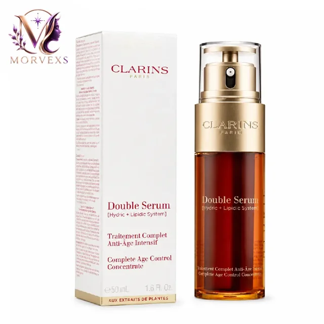 سرم جوانساز کلارنس Double Serum به همراه جعبه در Morvexs