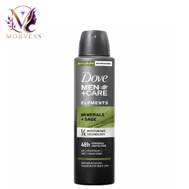 اسپری ضد تعریق مردانه داو من پلاس کر مدل Elements Minerals + Sage محافظت ۴۸ ساعته