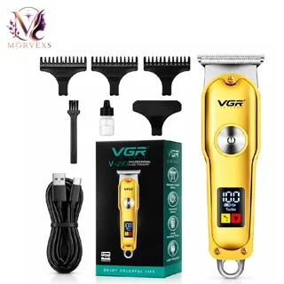 ماشین اصلاح صورت و بدن حرفه‌ای وی‌جی‌آر مدل VGR V-290 طلایی Morvexs