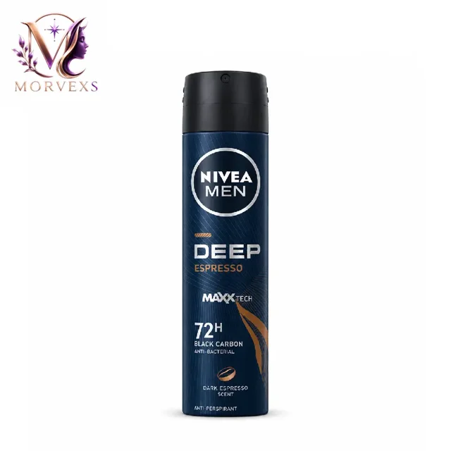 اسپری ضد تعریق مردانه نیوآ مدل Deep Espresso Black Carbon محافظت ۷۲ ساعته حجم ۱۵۰ میلیلیتر