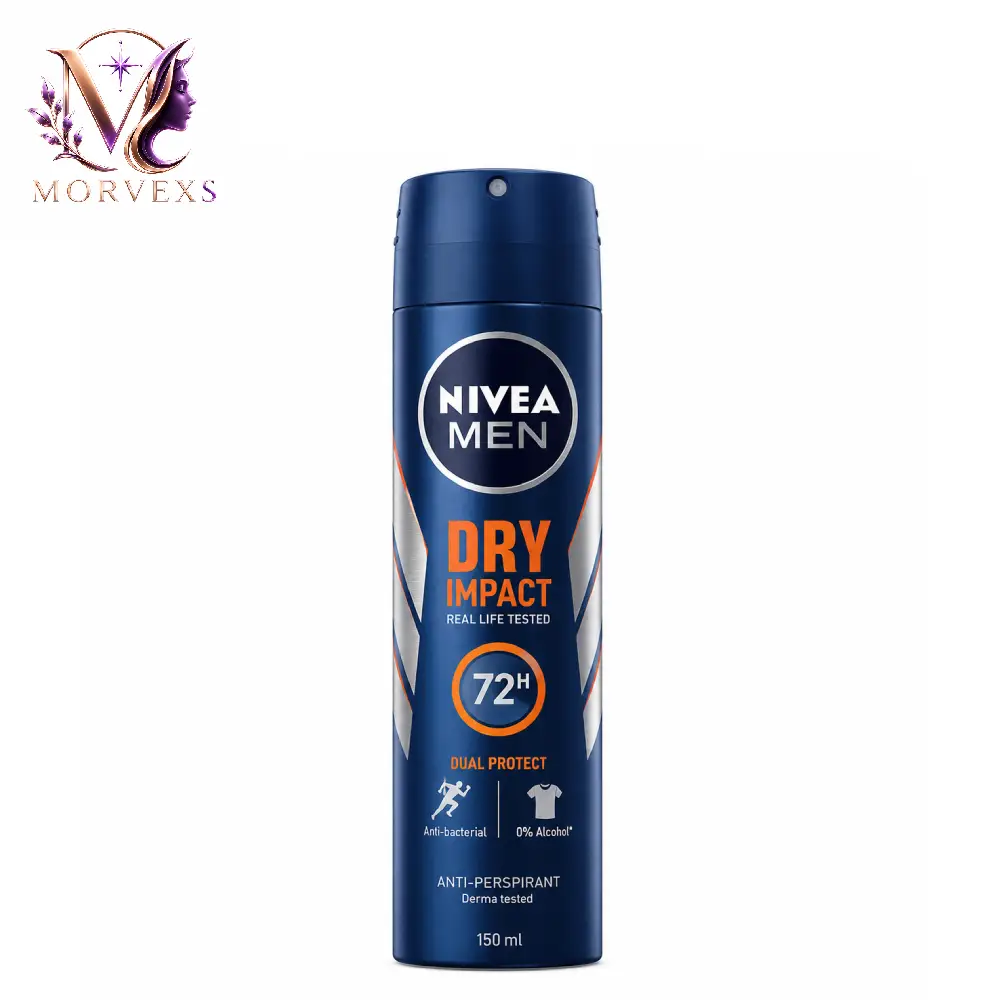 اسپری مردانه نیوا مدل Dry Impact 72H حجم ۱۵۰ میلی‌لیتر