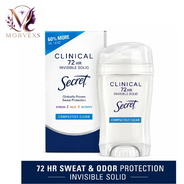 مام استیک ضدتعریق زنانه سکرت کلینیکال مدل Completely Clean محافظت ۷۲ ساعته وزن ۷۳ گرم
